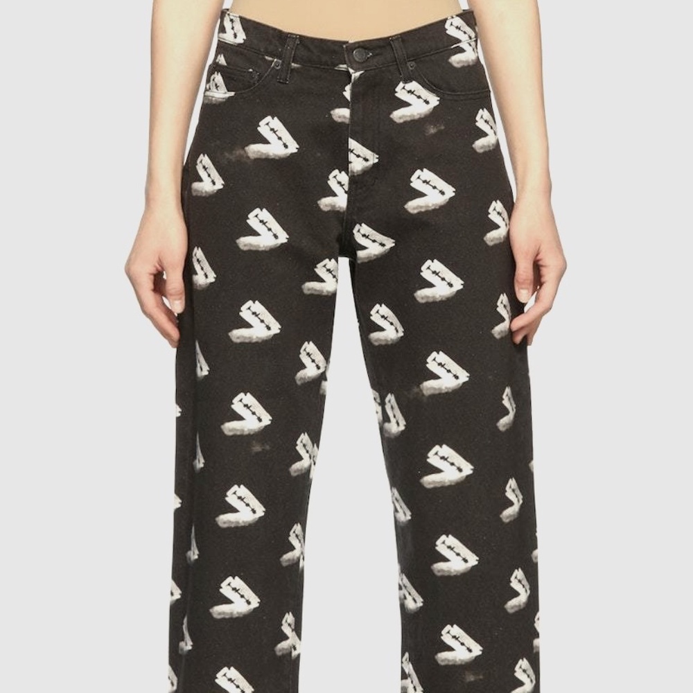 $555 Undercover Black Print Denim Jeans Size 3/Medium